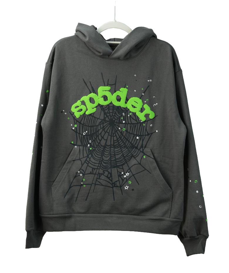 Heavyweight Spider Web Foam Print Fleece Hoodie (450G)
