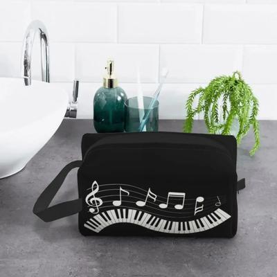 Косметичка Piano Fantasy для женщин, милая, большой вместимости, модная, с принтом музыкальных нот, для хранения косметики и туалетных принадлежностей