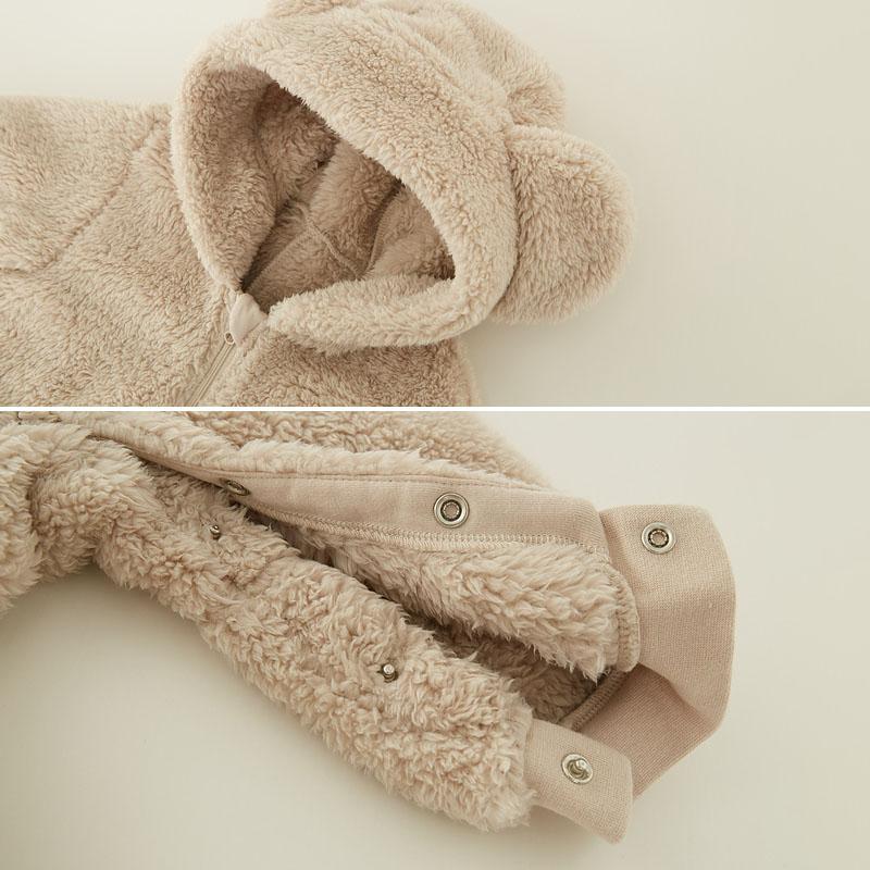 Комбинезон для новорожденных, теплый флисовый комбинезон с изображением животных для маленьких мальчиков и девочек, верхняя одежда для малышей