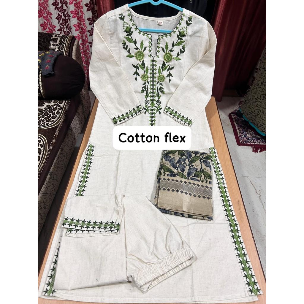 Хлопковый комплект Kurti с брюками и Dupatta, индийский Болливуд, этнический Salwar Kameez