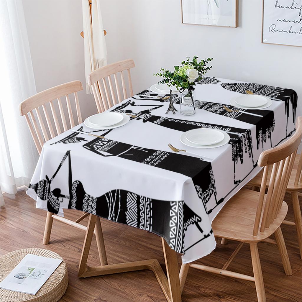 Африканская женщина этническая фарфоровая скатерть праздничный декор водонепроницаемые прямоугольные скатерти свадебный декор покрытие стола