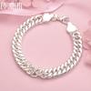 925 Sterling Silver Wedding Jewelry 10mm Side Chain Bracelet