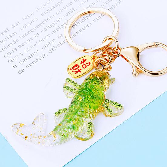 Брелок Золотая рыбка Ручной работы Подвеска Рыбка из натуральной смолы Кольцо для ключей Аксессуары для ключей от сумки, автомобиля Причудливый декор для офиса