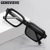 GENEVIEVE Simple Geometric Square Box Photochromic Anti-blue Light Glasses Polarized Sunglasses Can Be Customized Prescription