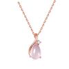 Rose Quartz Necklace for October Birthstone Silver Pink Natural Birthday Gift for Accessories for Women In Their 20s [FH.bird] Women, Hypoallergenic,