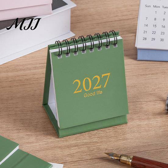 Standing Office Desk Planner 2027-2028 Mini Flip Calendar, 18 Month Desktop from Jan. Portable Calendar 2027 to Jun. 2028, Pocket Size for Classroom