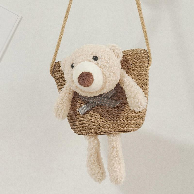 Рюкзаки Милая сумка с украшением в виде медведя Диагональная сумка Детский рюкзак