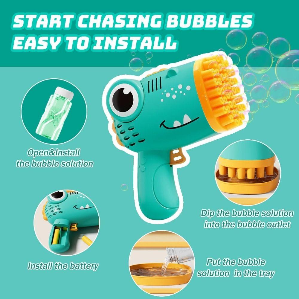 With 1 Bubble Liquid Fully Automatic Bubble Machine Plastic Bubble Blower for Kids Gift