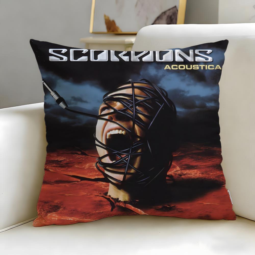 Классическая группа Scorpions Наволочка Мягкая Легко стирающаяся Подушка Универсальная для Дивана Кровати Путешествий и Офиса