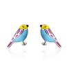New Exquisite Colorful Cute Animal 925 Sterling Silver Jewelry Drop Glaze Epoxy Sweet Bird Women Personality Stud Earrings SE645