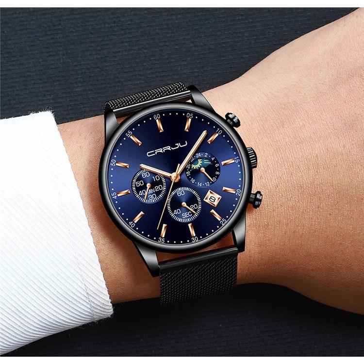 CRRJU Новые 2266 Мужские часы Повседневные индивидуальные часы Модные популярные мужские часы Студенческие часы