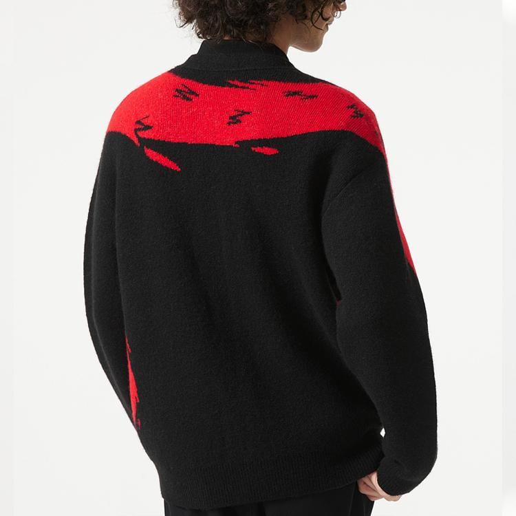 Lacoste Коллекция к Празднику Весны Года Дракона Мужские свитеры Черный V-образный вырез Средняя кардиган AH5231-939