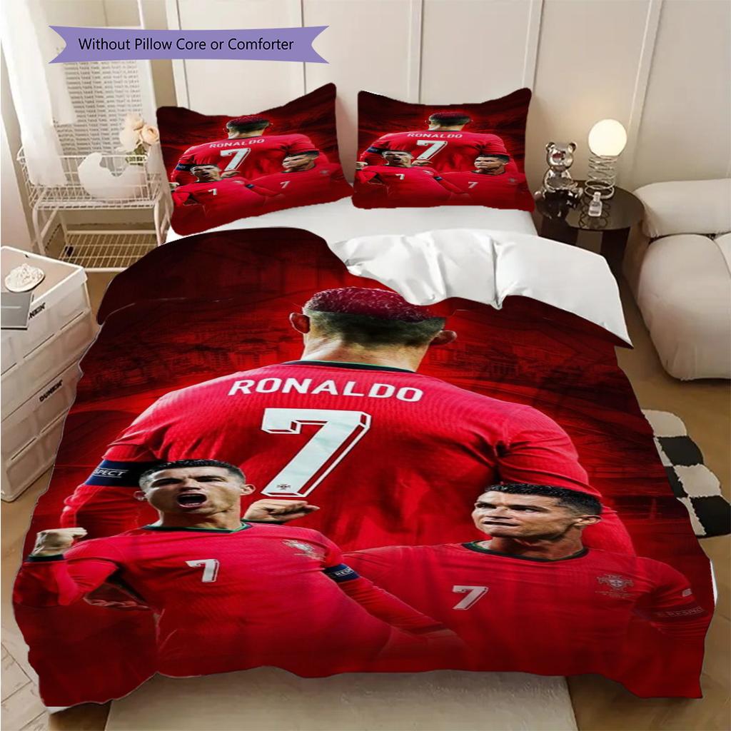 Ronaldo's Legacy Bedding (1 * duvet cover + 2 * pillowcase, without core) Soft and comfortable Duvet cover and pillowcase Christmas birthday gift