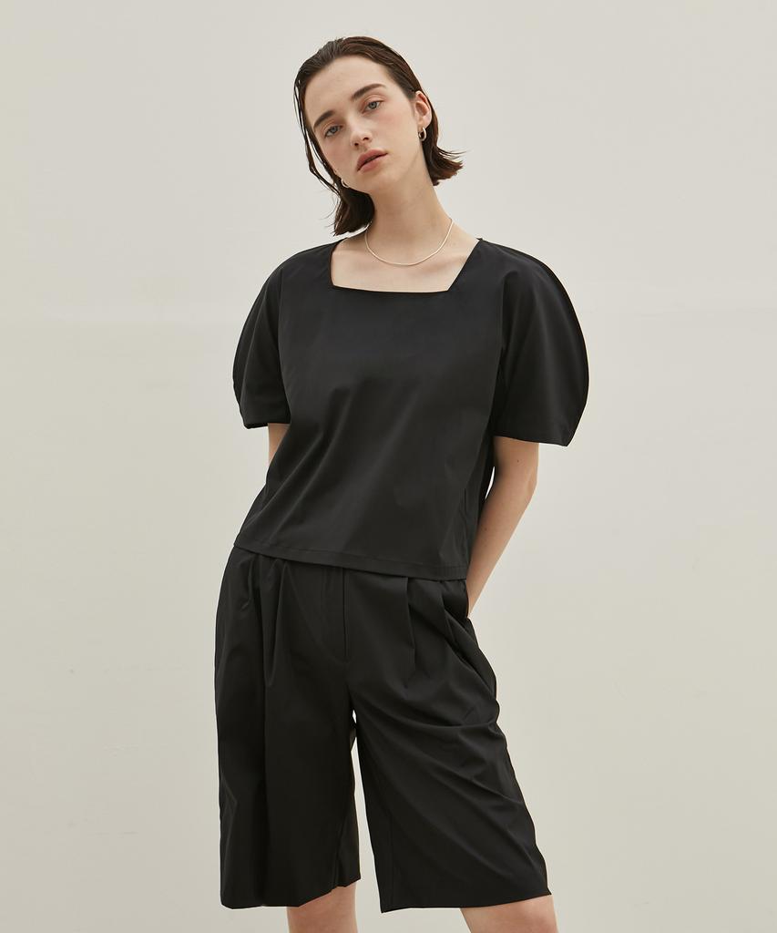 A.RIFF Pintuck Bermuda Pants_Black