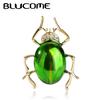 Shiny Green Insect Brooch Gold-color Alloy Brooches Women Kids Birthday Gifts Clothes Decoration Suit Collar Coat Pins