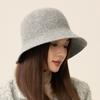 Женская шерстяная шляпа рыбака, однотонная шляпа-ведро, теплая шляпа для отдыха на природе