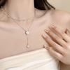 Super Fairy Elegant Pearl Camellia Double-layer Necklace Women's Light Luxury High-end Temperament Clavicle Chain Fashion Stacking Accessories