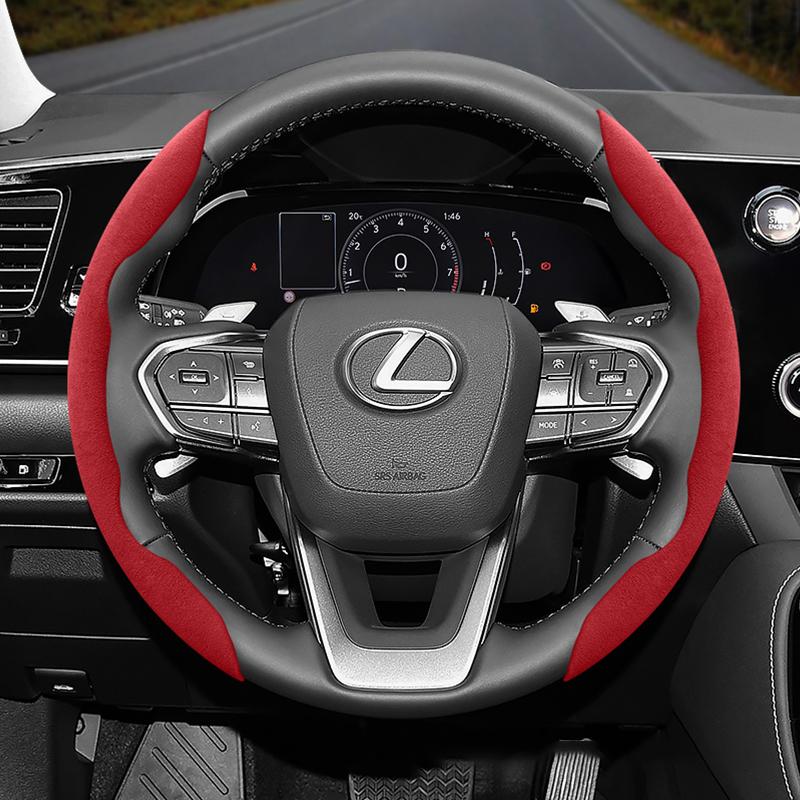 HPE1 Suitable for Lexus Anti-Slip Buckle Segmented Suede Steering Wheel Cover Suitable for Is250 Ct200H Is350 Es300H Rc Is300H Rx Rx450H Hs250H Nx300