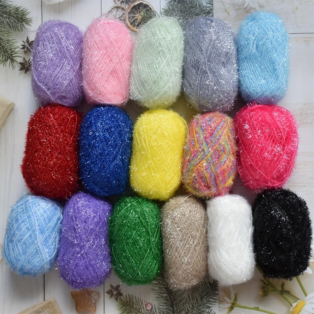 6pcs Segment Dyed Raffia Yarn for Beach Bags Chunky Polyester Bundle (300g) - Textured Crochet Knitting Yarn for DIY Tote Bags, Shawls