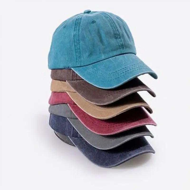 Женская и мужская хлопковая однотонная бейсболка, модная шляпа Snapback, женская уличная простая мытая винтажная кепка с козырьком, повседневная кепка, шляпа для женщин и мужчин