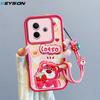 KEYSION Shockproof Case for VIVO Y39 5G with Lanyard Soft Silicone Cute 3D Cartoon Doll Phone Back Cover for VIVO Y39 5G