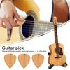 Wooden Guitar Pick Case with Stand Guitar Pick Display Case with 3 Picks Included Portable Guitar Pick Storage Box Gift for Guitarists