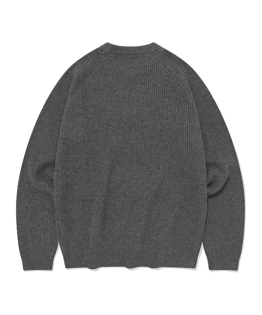 COVERNAT Middle C Logo Crewneck Knit Melange Gray