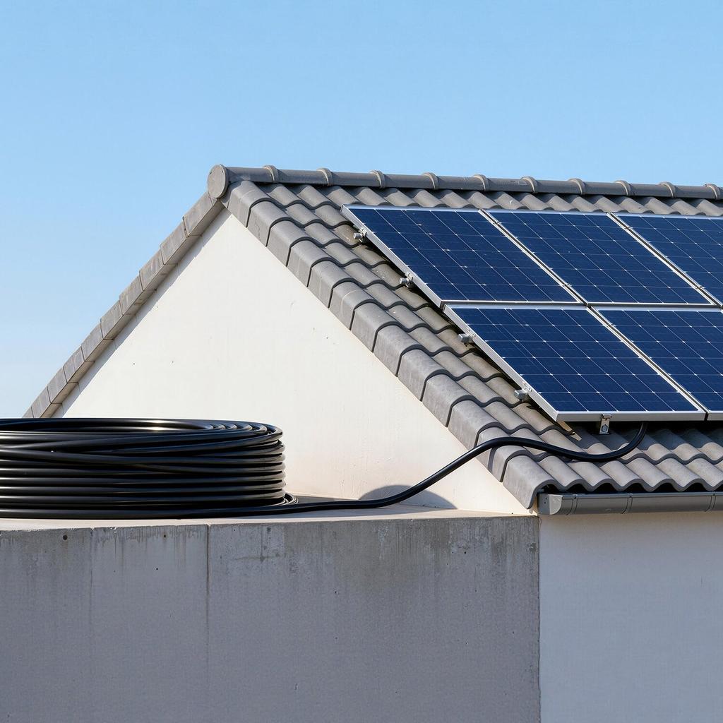 Solar Panel Extension Cable, 19.81M Black + 19.81M Red, 10 AWG (6 mm²), Solar Panel Wire with Female and Male Connectors, IP67 Waterproof PV Tinned
