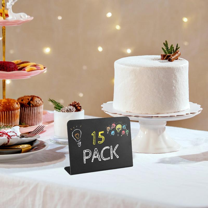 15 шт. в упаковке. Мини-знаки на доске для мела. Знак на столе для фуршета, вечеринки, свадьбы, пекарни. Маленький знак на доске для мела.