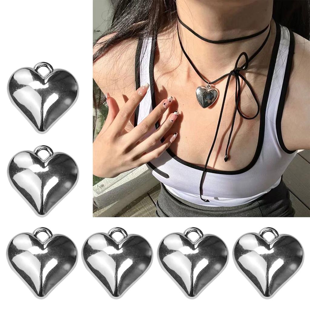 10x Глянцевый кулон в форме сердца Сладкий крутой шарм в виде сердца с отверстием DIY Ожерелье для изготовления ювелирных изделий Шарм-брелок для рюкзака