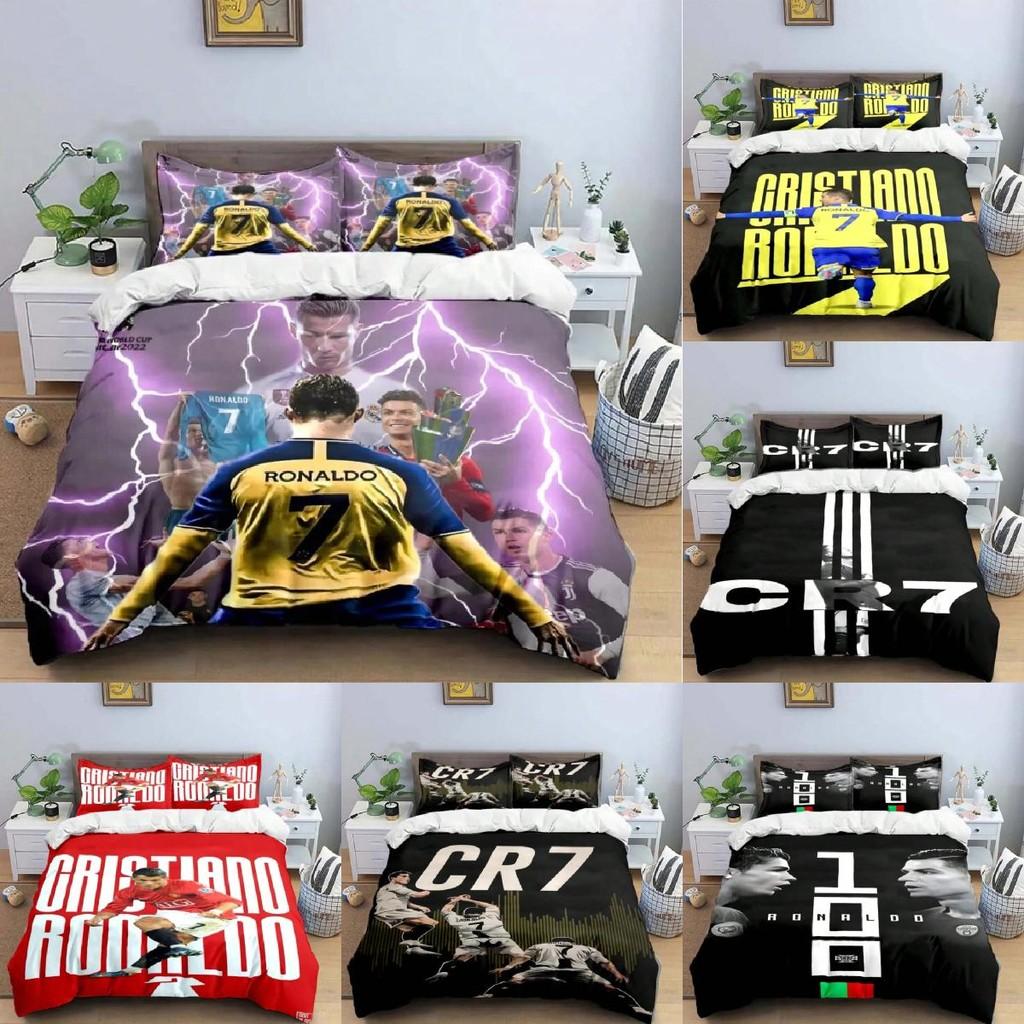 Футбольный комплект постельного белья с цифровой 3D-печатью Роналду из мягкого материала для использования в спальне и в качестве идеи для подарка