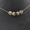 Stones and Minerals. Necklace 4 Beads Dalmatian Jasper 8 Mm. Stainless Steel Chain Necklace Women Men. Customizable Size