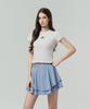 SERGIO TACCHINI W Футболка с коротким рукавом, узкого кроя, с воротником-стойкой и завязками-лентами (белый)