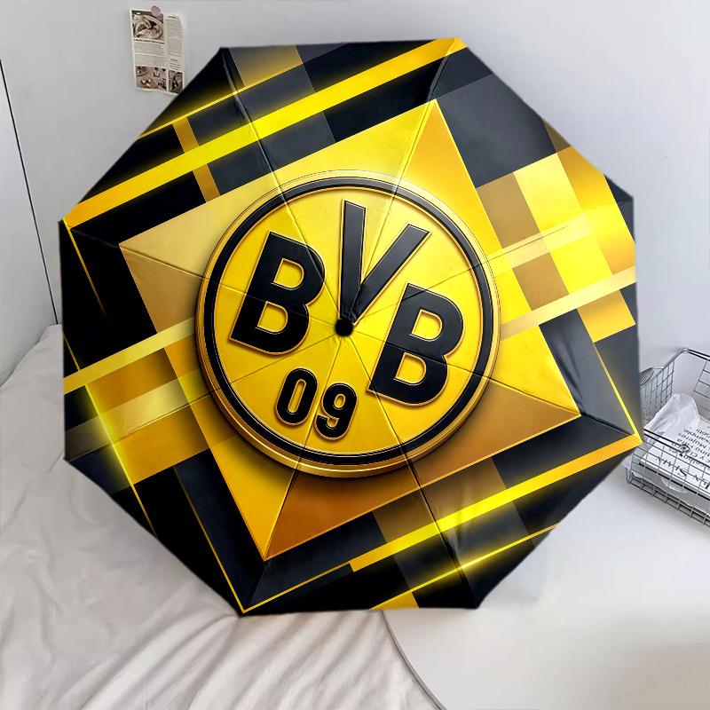 BVB09 pattern, automatic folding umbrella, portable and foldable design, 8 ribs, a Christmas or birthday gift.