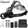 Xhp70 Powerful Headlamp Head Lamp Flashlight Headlight 32w 4291lm Led Bulbs 2* 18650 Battery Zoom In / Out Lithium Ion Litwod
