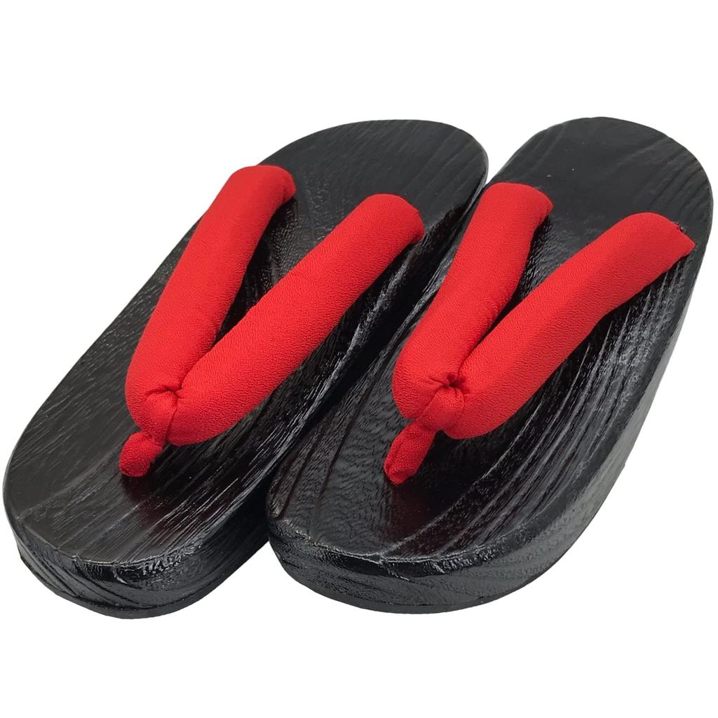 Thick Japanese Halloween Event E124 [Eiza] Geta, Sole, Cosplay, Wear, Photography, Accessories, Shoes, Thong, Paulownia, (Black/Red, 23.0cm)