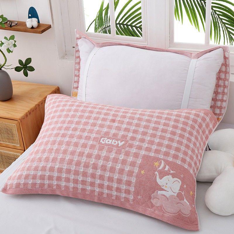 Yiwenwo Нескользящая Хлопковая Марлевая Наволочка Extra Large с Фиксирующими Ремешками для Студентов и Взрослых