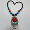 Ethic Bohemian Necklace Women Beads Chain Tassel Pendants for Women Sweater Necklaces