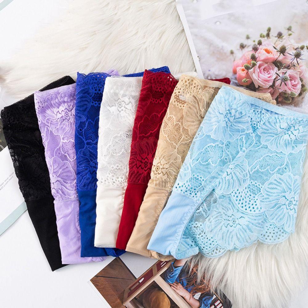 4 шт. Сетчатые прозрачные кружевные трусики с цветочным узором, с низкой посадкой, женское нижнее белье, бесшовные кружевные трусы, женские
