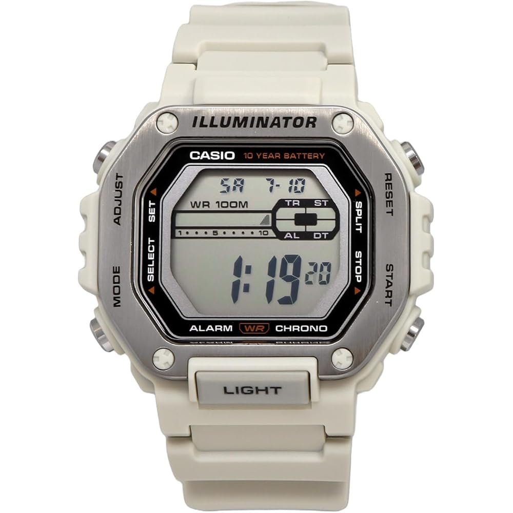 Casio CASIO Стандартные цифровые мужские часы с металлическим циферблатом MWD-110H-8AV светло-бежевый (Зарубежная модель) [Параллельный импорт]