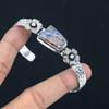Halloween Deal 925 Sterling Silver Sodalite Gemstone Sister Flower Ethnic Bangle
