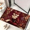 Lovely Realistic Fox Doormat Classic Botanical Flowers Welcome Door Mat Anti Slip Absorbent Entrance Rug Indoor Floor Carpet