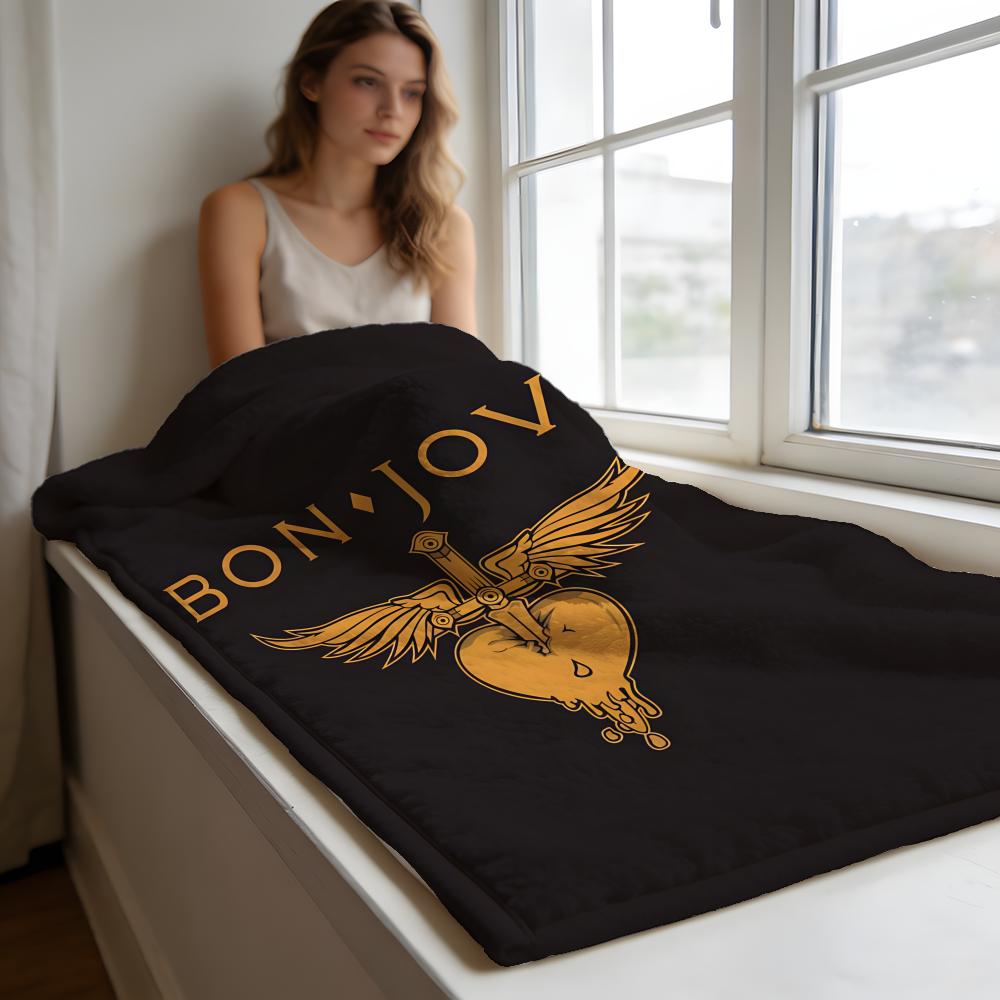 Плед Bon Jovi из высокоплотного короткого плюша, мягкий, для дивана, комнаты с кондиционером.