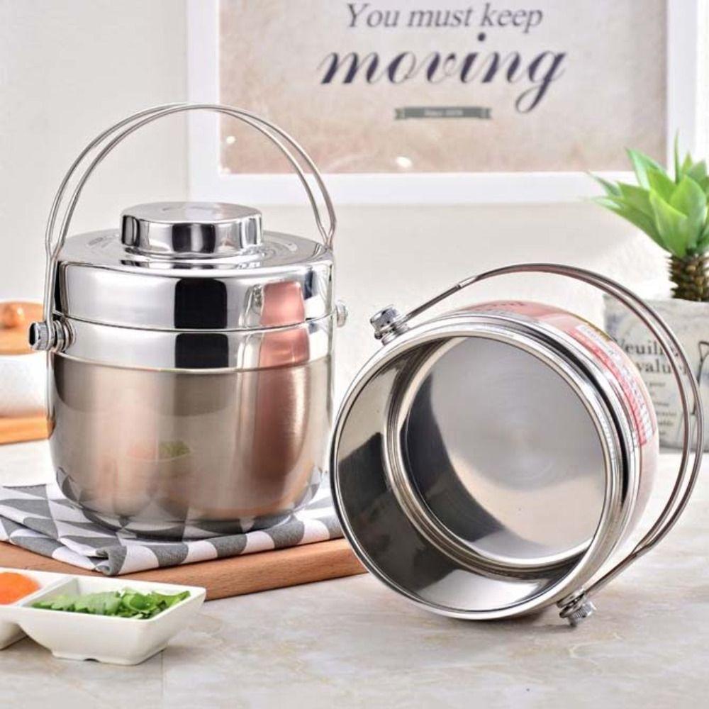 Stainless Steel Insulated Lunch Box 1200/1500ML Thermos Soup Jar Thermal Food Container School