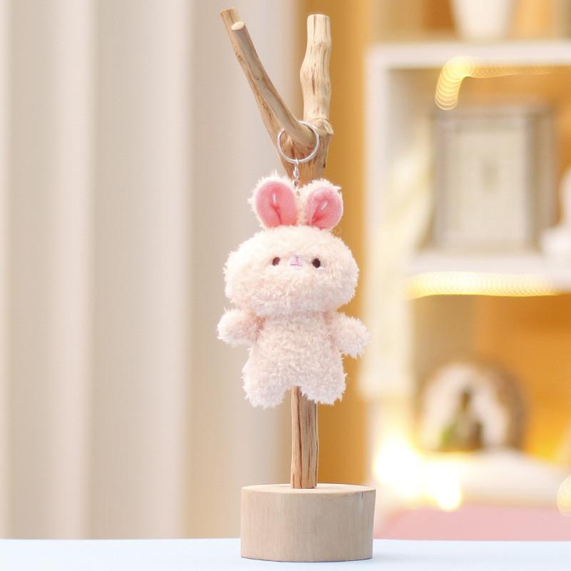 Rabbit Panda Keychain Cute Cartoon Girl Backpack Decorative Pendant Plush Doll