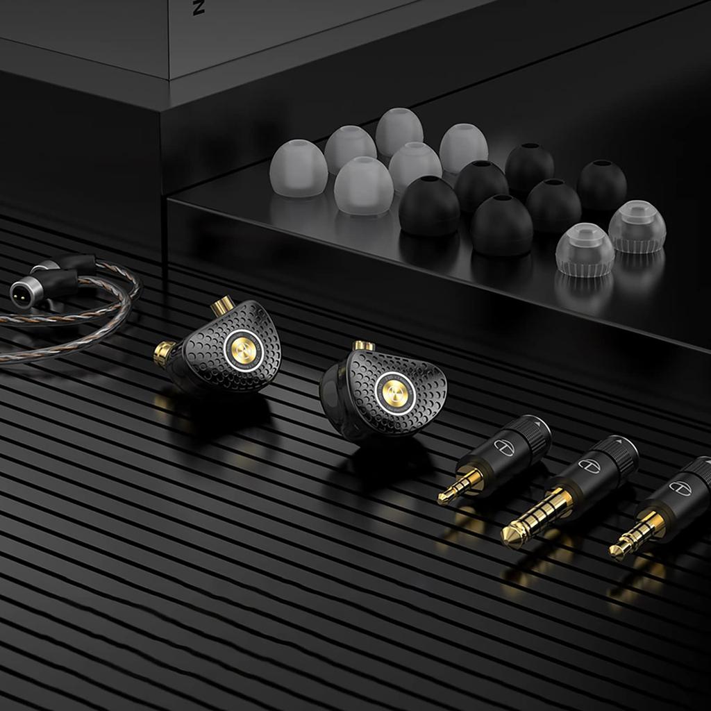 LINSOUL TRN TA3 2DD+1BA Hybrid HiFi Dynamic Earphones with Closed-Back Design, Re-cableable, 3.5mm Stereo Plug (10mm Bass + 6mm Mid-Treble),