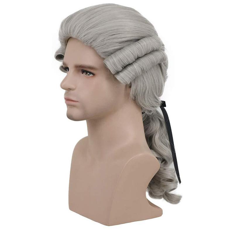 Синтетические волосы Колониальный парик для косплея для адвоката Светлые парики Длинные кудрявые волнистые парики для унисекс взрослых Костюм Вашингтона