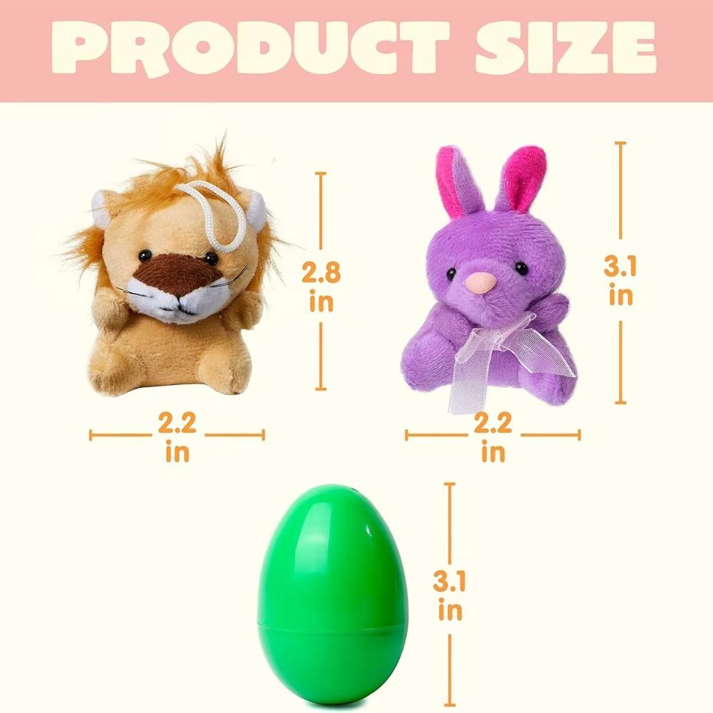 12/24Pcs Mini Filled Easter Eggs with Plush Animal Toys Easter Surprise Eggs Prefilled Easter Eggs