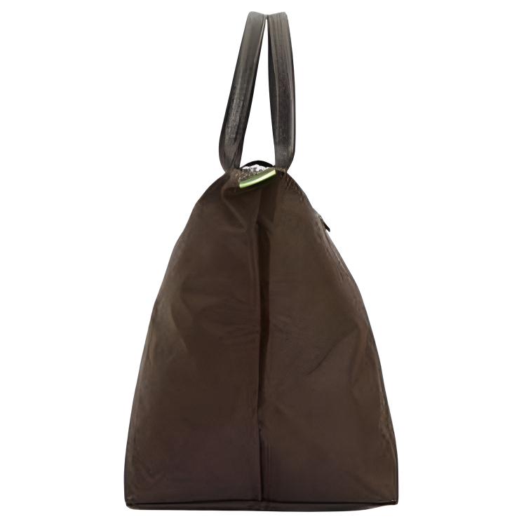 Longchamp Le Pliage Green Дизайн с контрастным логотипом Нейлоновая сумка-пельмень Средняя Женские сумки-тоут Мокка-Коричневый 1623919002