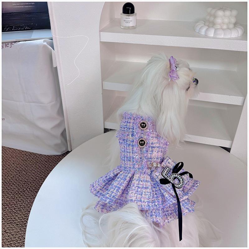 Pet Plush Autumn/Winter Dress Cute Backpack Coat Teddy Cat Woolen Coat Dog Dresses for Small Dogs Puppy Clothes